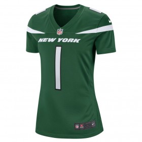 Camiseta  Mujer New York Jets Zach Wilson 1 Nike Verde 2021 NFL Draft